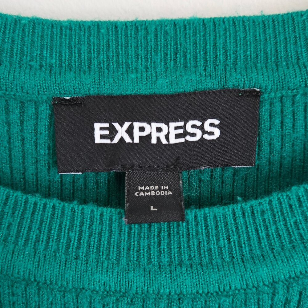 EXPRESS Ruffle Sleeve Crew Neck Sweater Size L - Picture 2 of 4